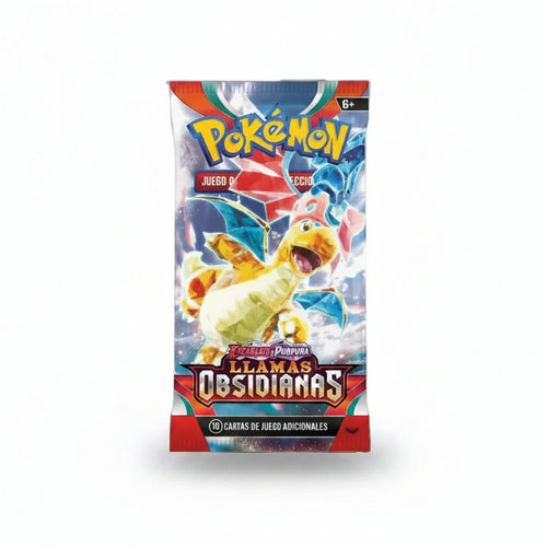 Sobre Pokémon Llamas Obsidianas Booster Pack en español nuevo y sellado