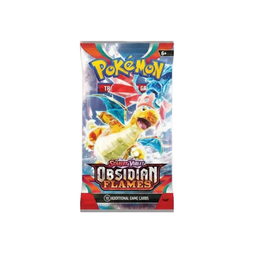 Sobre Pokémon Llamas Obsidianas Booster Pack en inglés nuevo y sellado