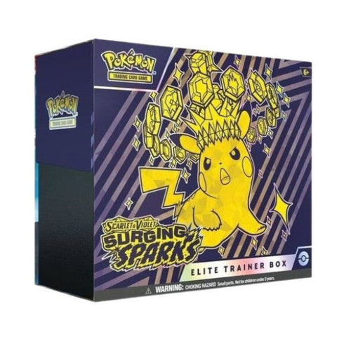 Caja de Entrenador Élite Chispas Fulgurantes Surging Sparks ETB nueva y sellada